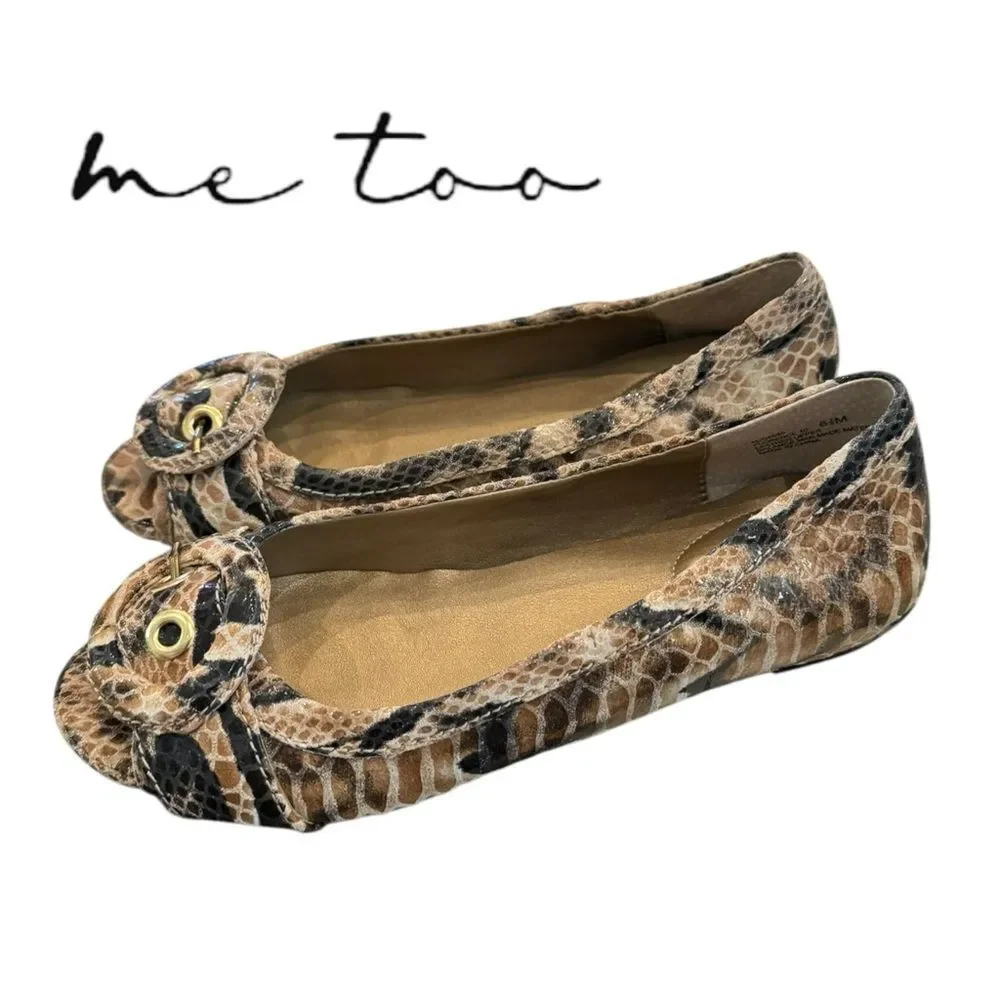 New Me Too “Florence” Women's Snake Print Ballet Flats 6.5